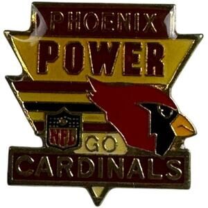 Vintage Phoenix Cardinals NFL Power Go Cardinals Lapel Pin  1980s Collectible